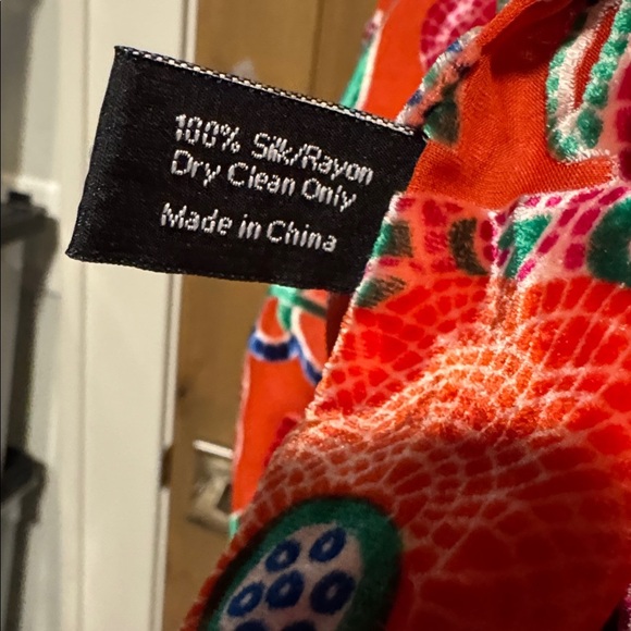 Shikreen Silk/Rayon Floral Bird Mosaic Scarf Womens Colorful whimsical Bohemian - Picture 6 of 8